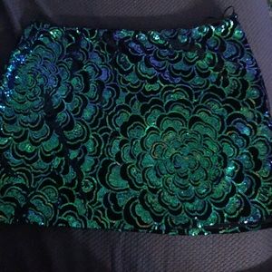 Blue green sequin mini skirt (gently used)
